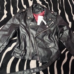 Ashley By 26 International Women's Black Faux Leather Jacket
